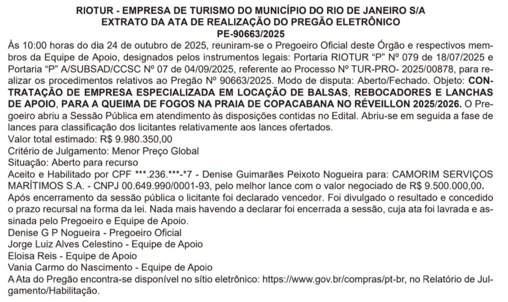 Riotur contrata 19 balsas para a queima de fogos no réveillon de Copacabana; só as embarcações sairão por R$ 9,5 milhões 62 WhatsApp Image 2025 11 11 at 18.16.17