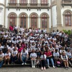 O encontro aconteceu na reitoria da universidade, na Urca, e reuniu mais de 100 participantes, entre alunas, professores, monitores e colaboradores dos núcleos de ginástica do projeto.