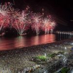 As balsas onde foram instalados os fogos de artifício no ano passado: o réveillon 2026 terá quase o dobro de embarcações, em licitação concluída pela Riotur