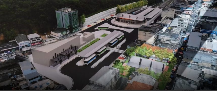 O projeto do governo do estado para a requalificação urbana da rodoviária e da estação ferroviária de Belford Roxo, na Baixada Fluminense