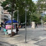 Praça no Buraco do Lume amanheceu sem placa de identificação - Foto: Tempo Real