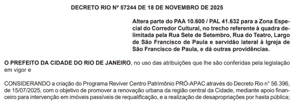 Reviver Centro Patrimônio: Paes fixa regras para novas construções nos terrenos dos casarões do Largo de São Francisco 62 WhatsApp Image 2025 11 19 at 06.36.17 1