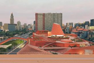 O projeto para a Praça Onze Maravilha, com a Biblioteca dos Saberes em primeiro plano