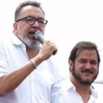 Márcio Canella com o presidente nacional do União, Antônio Rueda: prefeito de Belford Roxo diz que Rogério Lisboa pode ser vice de Paes, mas "por outro partido"