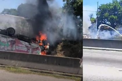 Pistas sentido Rio da BR-101 chegou a ficar totalmente fechada, mas já teve tráfego liberado