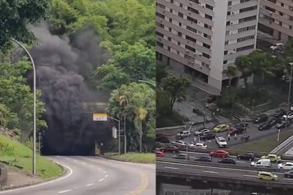 Trânsito congestionado; aTrês importantes túneis no Rio foram interditados e deixaram o trânsito caótico na manhã dessa quinta-feira (06). Os túneis Rebouças, Santa Bárbara e Covanca dificultaram o tráfego de motoristas, sobretudo dos que seguiam para a Zona Sul. Os efeitos foram sentidos em outras regiões da cidade e em vias como a Ponte Rio-Niterói. Túnel Rebouças foi fechado por incêndio de ônibus; reflexos atingiram Santa Bárbara O acidente de maior proporção do início da manhã foi no Túnel Rebouças. Por volta das 7h10, um ônibus da viação Real Auto Ônibus pegou fogo na pista sentido Zona Sul. A primeira galeria do túnel precisou ser totalmente fechada. Ninguém ficou ferido. O elevado Paulo de Frontin, que dá acesso ao trecho, e a Avenida Francisco Bicalho, por onde o tráfego foi desviado, ficaram totalmente congestionados. Agentes da CET-Rio implementaram uma faixa reversível no sentido Centro. A orientação para quem queria ir para a Zona Sul foi desviar do trecho, indo pelo Aterro do Flamengo ou pelo Túnel Santa Bárbara. O segundo, no entanto, também enfrentou intensos congestionamentos. Uma colisão no interior do túnel complicou o trânsito. Apesar disso, a situação foi resolvida rapidamente e o trecho continuou servindo como alternativa ao Rebouças, que ainda não tem previsão de reabertura. Trânsito no sentido Barra ficou congestionado após caminhão com galinhas tombar no Túnel da Covanca Já no Túnel da Covanca, na Linha Amarela, um caminhão que transportava galinhas vivas tombou e duas faixas da pista sentido Barra da Tijuca. O acidente ocorreu no fim da madrugada e também não deixou feridos. Por volta das 6h10, agentes do Centro de Operações Rio (COR) e da concessionária Lamsa conseguiram abrir uma das faixas, mas o trânsito continuou bastante lento no acesso à Zona Sudoeste pelo trecho.