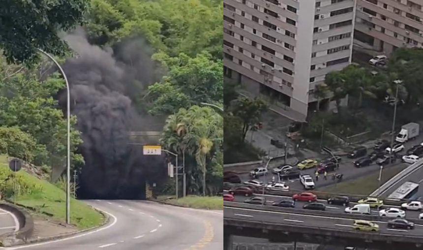 Trânsito congestionado; aTrês importantes túneis no Rio foram interditados e deixaram o trânsito caótico na manhã dessa quinta-feira (06). Os túneis Rebouças, Santa Bárbara e Covanca dificultaram o tráfego de motoristas, sobretudo dos que seguiam para a Zona Sul. Os efeitos foram sentidos em outras regiões da cidade e em vias como a Ponte Rio-Niterói. Túnel Rebouças foi fechado por incêndio de ônibus; reflexos atingiram Santa Bárbara O acidente de maior proporção do início da manhã foi no Túnel Rebouças. Por volta das 7h10, um ônibus da viação Real Auto Ônibus pegou fogo na pista sentido Zona Sul. A primeira galeria do túnel precisou ser totalmente fechada. Ninguém ficou ferido. O elevado Paulo de Frontin, que dá acesso ao trecho, e a Avenida Francisco Bicalho, por onde o tráfego foi desviado, ficaram totalmente congestionados. Agentes da CET-Rio implementaram uma faixa reversível no sentido Centro. A orientação para quem queria ir para a Zona Sul foi desviar do trecho, indo pelo Aterro do Flamengo ou pelo Túnel Santa Bárbara. O segundo, no entanto, também enfrentou intensos congestionamentos. Uma colisão no interior do túnel complicou o trânsito. Apesar disso, a situação foi resolvida rapidamente e o trecho continuou servindo como alternativa ao Rebouças, que ainda não tem previsão de reabertura. Trânsito no sentido Barra ficou congestionado após caminhão com galinhas tombar no Túnel da Covanca Já no Túnel da Covanca, na Linha Amarela, um caminhão que transportava galinhas vivas tombou e duas faixas da pista sentido Barra da Tijuca. O acidente ocorreu no fim da madrugada e também não deixou feridos. Por volta das 6h10, agentes do Centro de Operações Rio (COR) e da concessionária Lamsa conseguiram abrir uma das faixas, mas o trânsito continuou bastante lento no acesso à Zona Sudoeste pelo trecho.