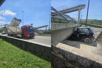 Uma pessoa morreu em acidente com passarela na BR-116