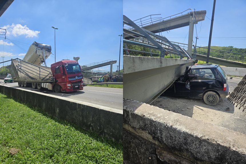 Uma pessoa morreu em acidente com passarela na BR-116