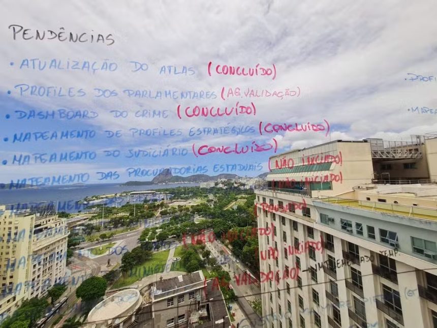 Janela de escritório do Grupo Refit tinha anotações sobre esquemas de corrupção e monitoramento de autoridades