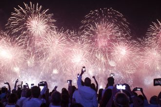 Queima de fogos no réveillon de Copacabana em 2019