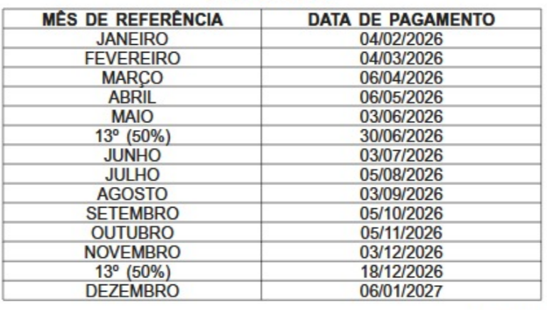Governo do estado divulga calendário de pagamento dos servidores para 2026 62 Captura de tela 2025 12 17 115110