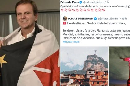 Flamenguistas apelam ao vascaíno Eduardo Paes e pedem 'feriado' na final contra o PSG, na quarta-feira