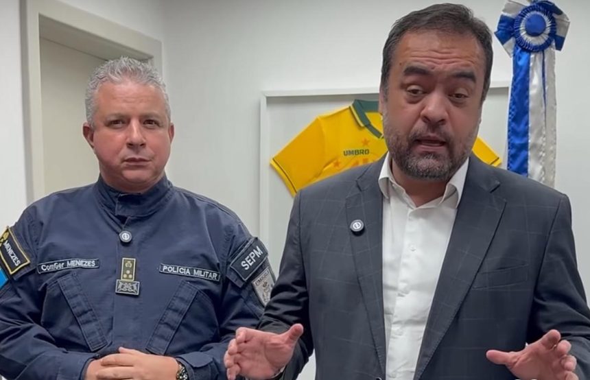 O governador Cláudio Castro e o coronel Marcelo Menezes anunciam, nas redes sociais, a mudança na escala dos PMs que trabalham no patrulhamento; eles vão ganhar um dia a mais de folga entre as jornadas
