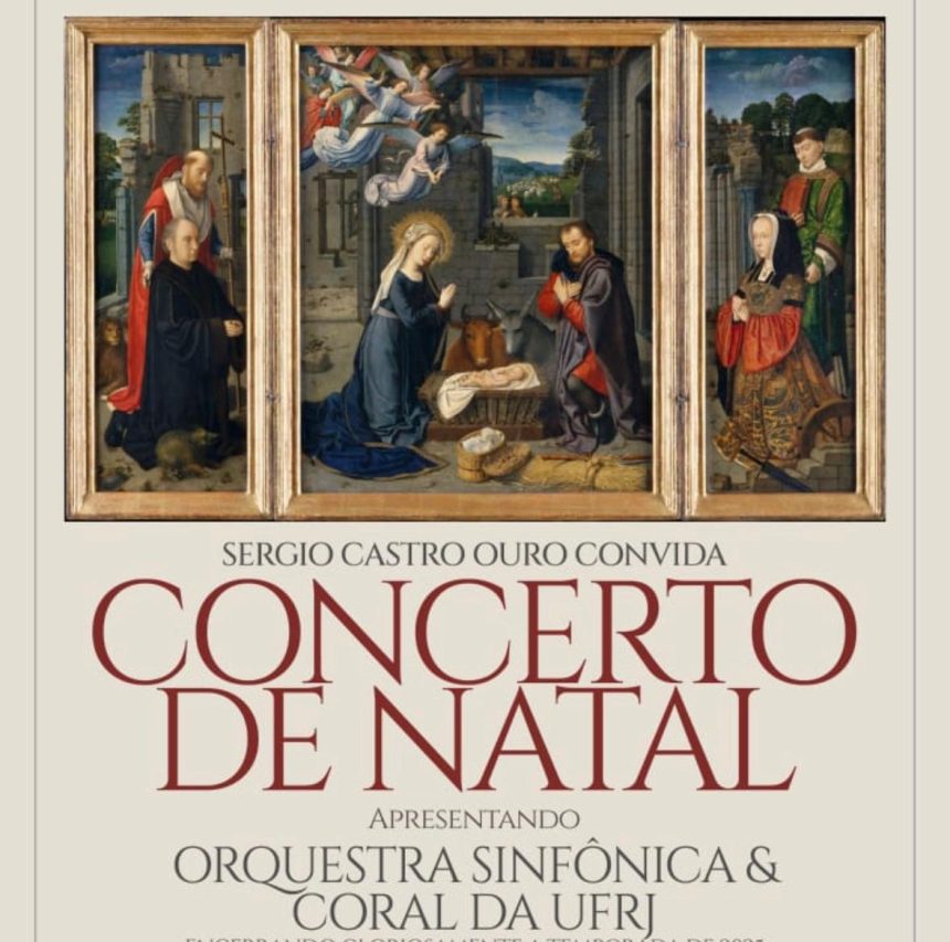 O Concerto de Natal da Sergio Castro Imóveis, nesta quinta-feira (11), às 18h, na igreja da Venerável Ordem Terceira de São Francisco de Paula, no Largo de São Francisco