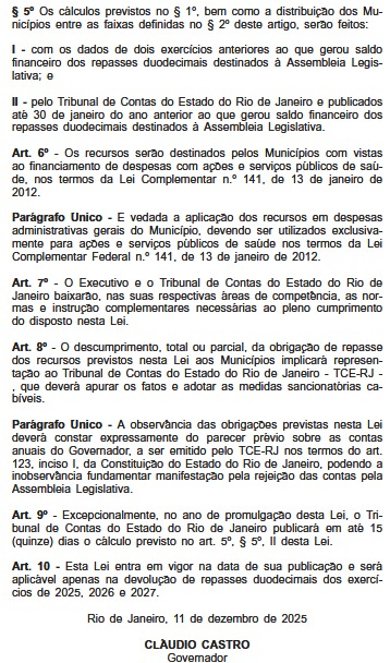 Castro sanciona criação do ‘Programa de Fortalecimento da Saúde” de municípios do Rio; repasse será de R$ 120 milhões 64 WhatsApp Image 2025 12 12 at 08.11.09