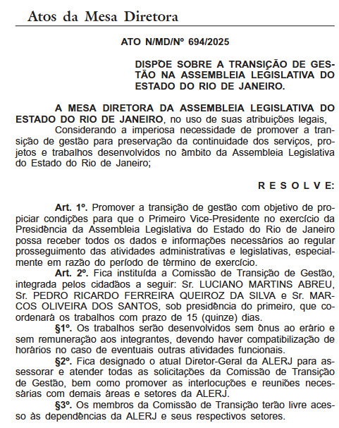 Delaroli dá o pontapé inicial na transição da presidência da Alerj 62 WhatsApp Image 2025 12 12 at 18.22.59