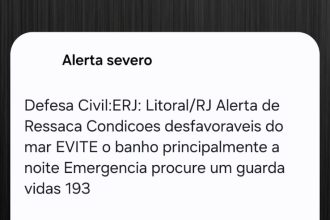 Defesa Civil envia alerta severo por causa de ressaca que atinge o litoral do Rio na véspera do réveillon
