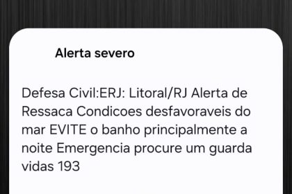 Defesa Civil envia alerta severo por causa de ressaca que atinge o litoral do Rio na véspera do réveillon
