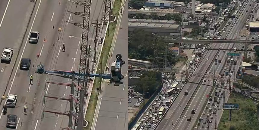 Acidente fechou três faixas da Dutra e deixou uma pessoa ferida