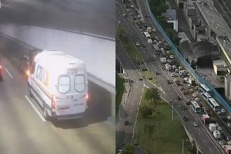 Acidente de trânsito provocou reflexos para quem vinha da Zona Portuária