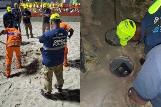 Centenas de garrafas e engradados foram encontrados ao longo dos dois dias de fiscalização em Copacabana às vésperas do Réveillon