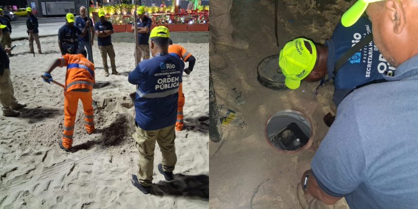 Centenas de garrafas e engradados foram encontrados ao longo dos dois dias de fiscalização em Copacabana às vésperas do Réveillon