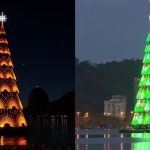 Pela primeira vez, Zona Sul tem duas árvores de Natal flutuantes