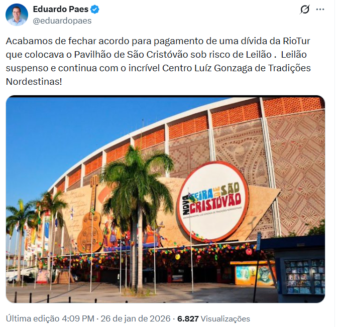 Acordo para quitar dívidas da Riotur suspende leilão do terreno da Feira de São Cristóvão 62 Captura de tela 2026 01 26 170137