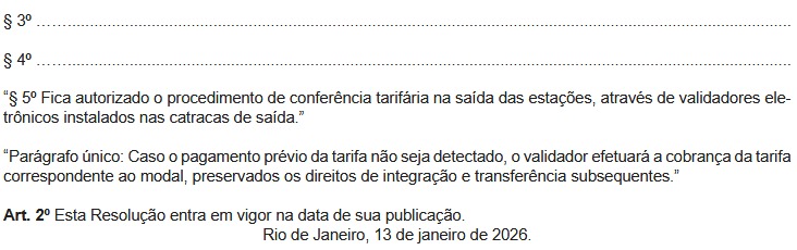 Prefeitura muda regras do Conexão BRT e autoriza conferência tarifária na saída de estações 63 Resolução de nº 3900 da Secretaria Municipal de Transportes aplica novas regras para cobrança de tarifa no BRT