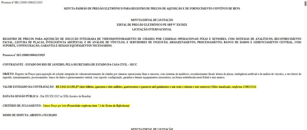 Programa Sentinela: governo do Rio abre licitação de R$ 2 bilhões para instalar 200 mil câmeras de monitoramento e segurança 62 WhatsApp Image 2026 01 22 at 08.21.09