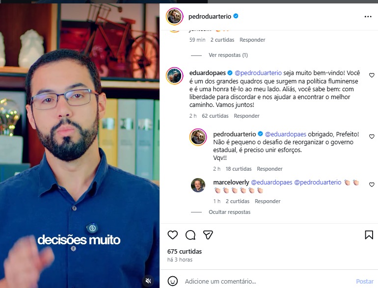 Paes dá boas-vindas a Pedro Duarte no PSD e diz que vereador terá 'liberdade para discordar' 62 WhatsApp Image 2026 01 26 at 12.38.22