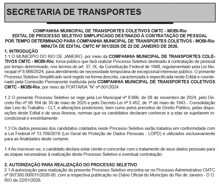 MOBI-Rio abre processo seletivo com 113 vagas temporárias para mecânicos de BRT; salários vão até R$ 5,6 mil 63 WhatsApp Image 2026 01 27 at 08.01.45