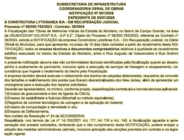 Ritmo lento na Rua da Cerveja: prefeitura pressiona consórcio para acelerar obras de revitalização do Centro 64 WhatsApp Image 2026 01 29 at 07.32.18