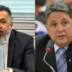 À esquerda, o prefeito de Belford Roxo, Marcio Canella; à direita, o ex-governador Anthony Garotinho, alvo de decisão judicial que determinou a remoção de publicações e a proibição de novas acusações nas redes sociais.