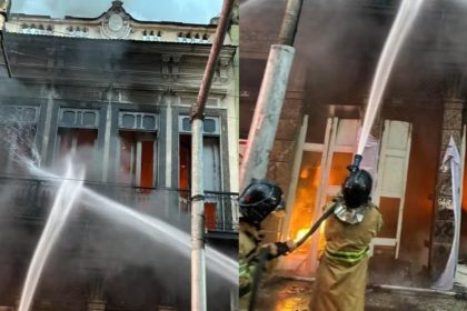 Funcionário da bote ficou ferido após incêndio, mas foi liberado após receber atendimento no local