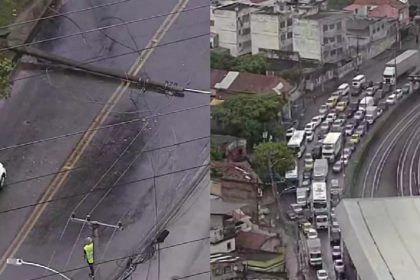 Trânsito na Av. Martin Luther King foi interditado após árvore derrubar poste