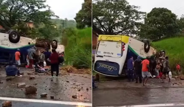 Acidente de ônibus deixa 23 feridos em Itaperuna