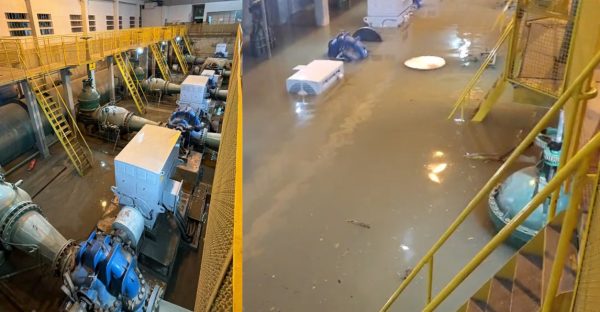 Motores do sistema Guandu ficaram submersos e estação precisou ter produção de água paralisada