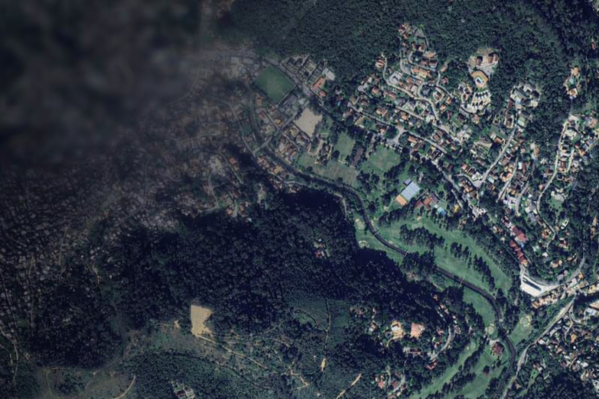 área do Teresópolis Golf Club, às margens do Rio Paquequer, onde será implantado um parque público após acordo firmado com o MPRJ.