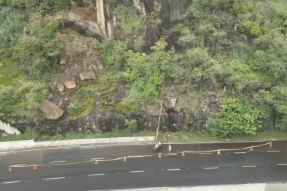 Deslizamento pedra túnel Noel Rosa