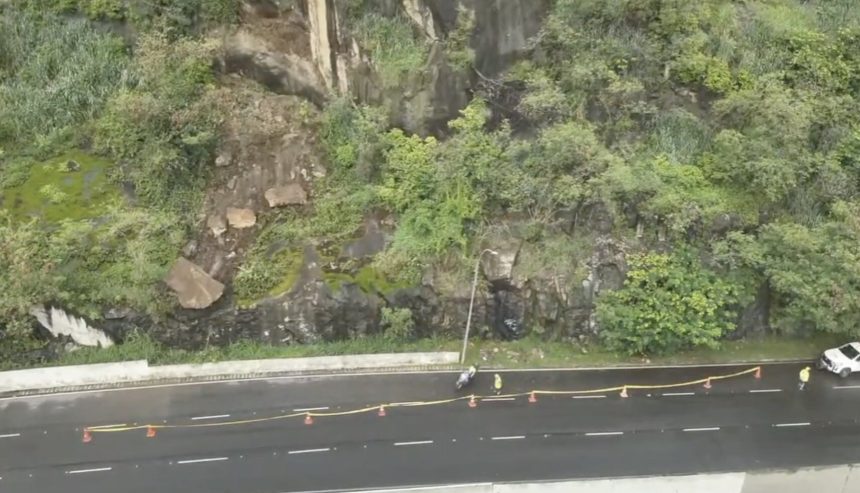 Deslizamento pedra túnel Noel Rosa