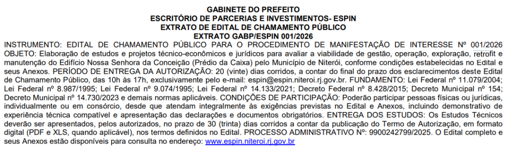 Prefeitura de Niterói lança edital e convoca estudos para retrofit do 'Prédio da Caixa' 62 Captura de tela 2026 02 02 105031