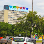 Painel da iniciativa "Museu a céu aberto", no Aterro do Flamengo