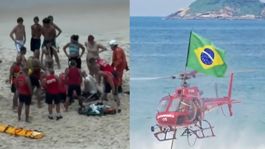 Instrutor morre em queda de asa delta na Praia de São Conrado; mulher fica gravemente ferida