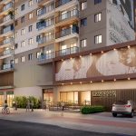 Projeto da fachada do Residencial Pixinguinha, na Zona Portuária