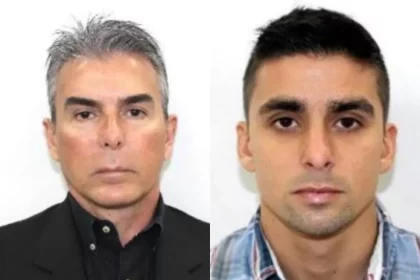 Do lado esquerdo, Rogério de Andrade; do lado direito, seu filho, Gustavo Andrade