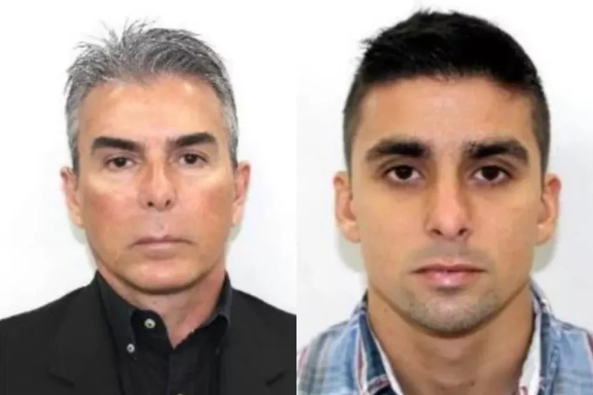 Do lado esquerdo, Rogério de Andrade; do lado direito, seu filho, Gustavo Andrade