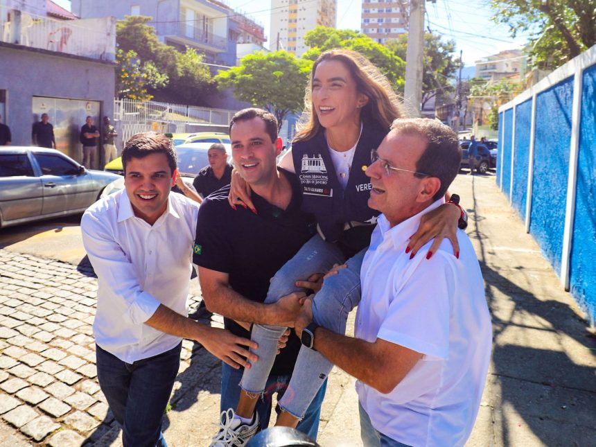 No colo e no radar do PSD, Talita Galhardo ganha recepção calorosa de Paes e Cavaliere em Jacarepaguá