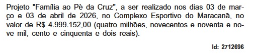 Milagre da multiplicação: estado libera R$ 5 milhões para evento da Igreja Universal no Maracanã 63 WhatsApp Image 2026 02 12 at 10.56.11
